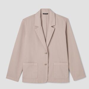 $218 NEW Eileen Fisher Organic Cotton Garment-Dyed Utility Blazer jacket XXS